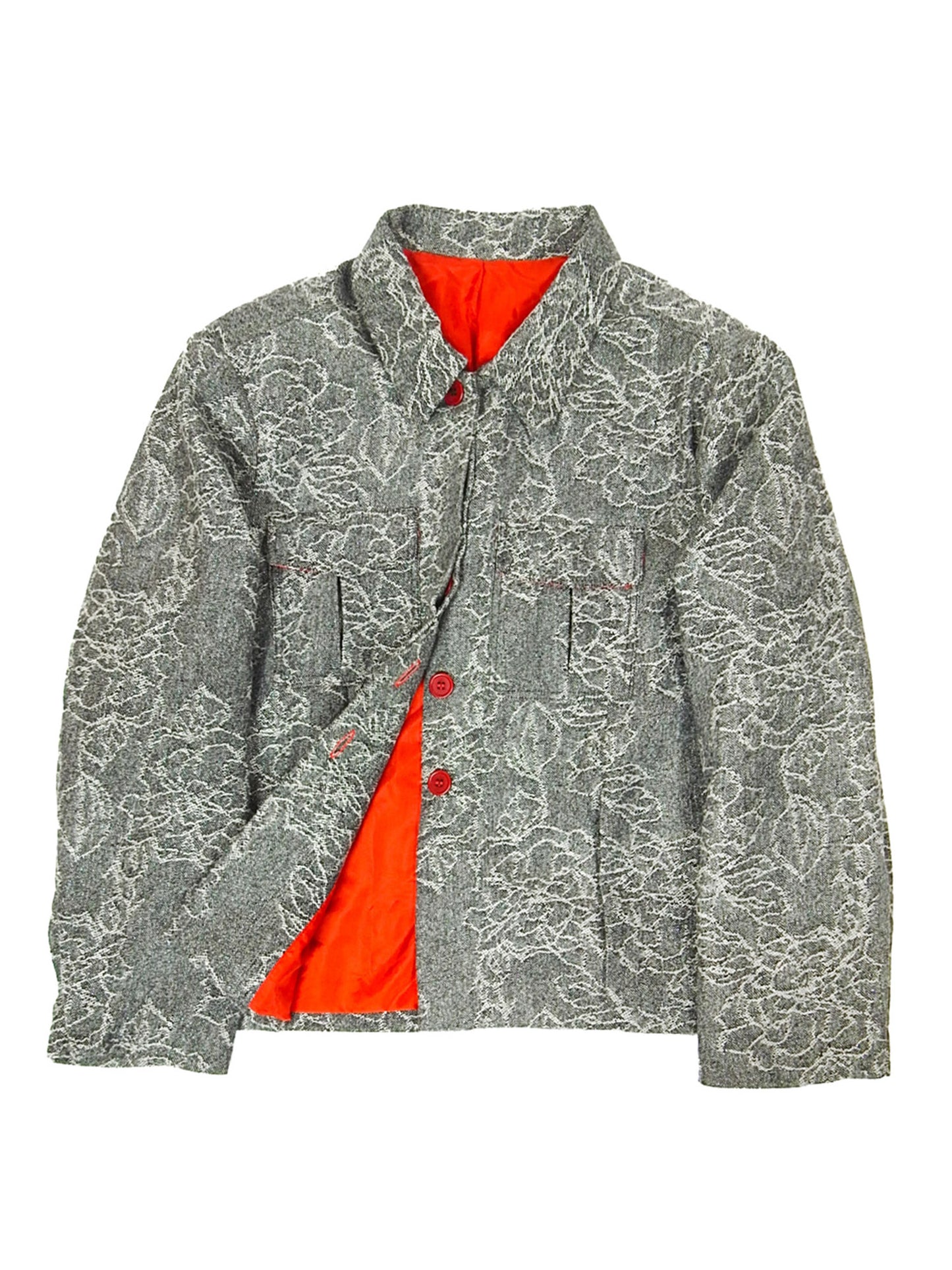 Floral Jacquard Mao Jacket