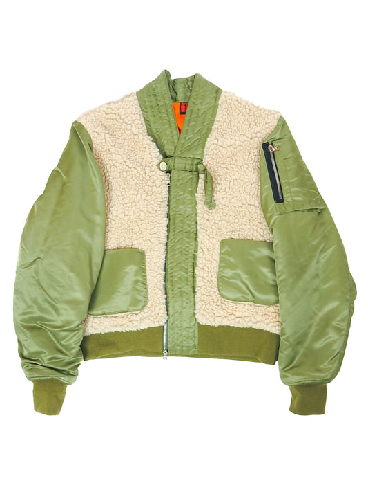 Wool Fleece Kimono Flight Jacket