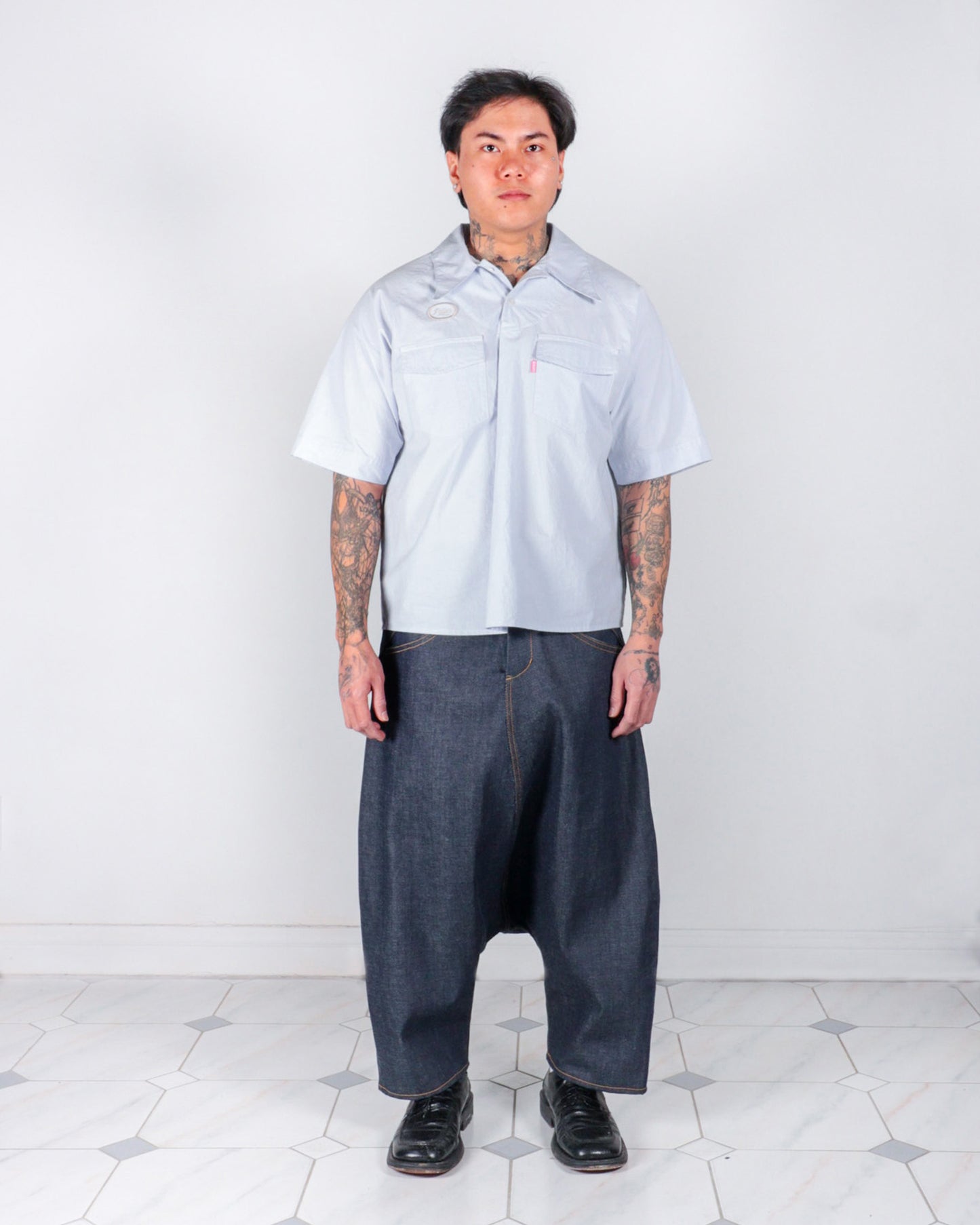 Drop Crotch Suspender Denim